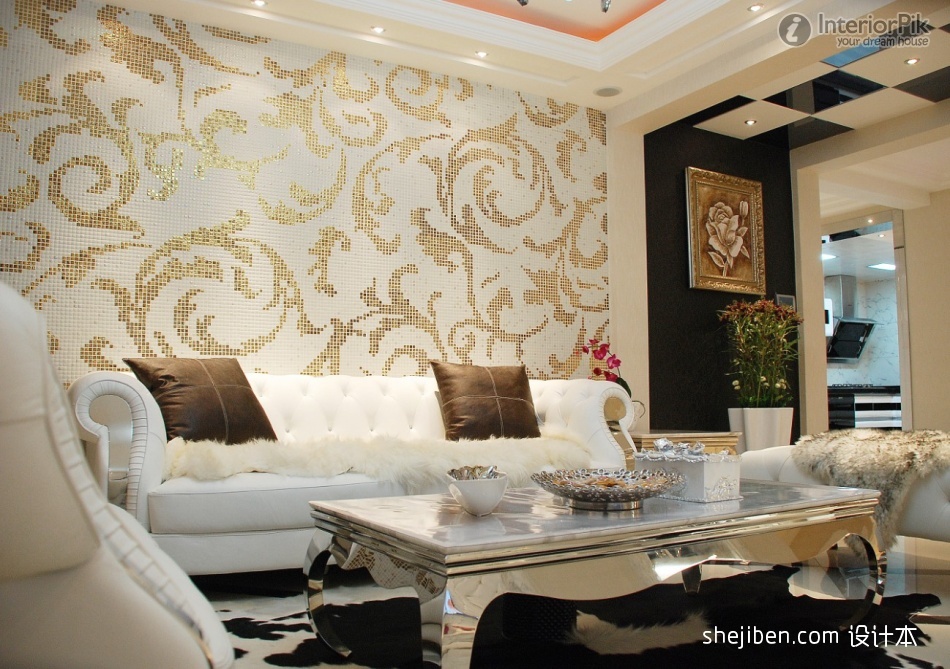 Living Room Wallpaper Decoration Effect Chart Appreciation