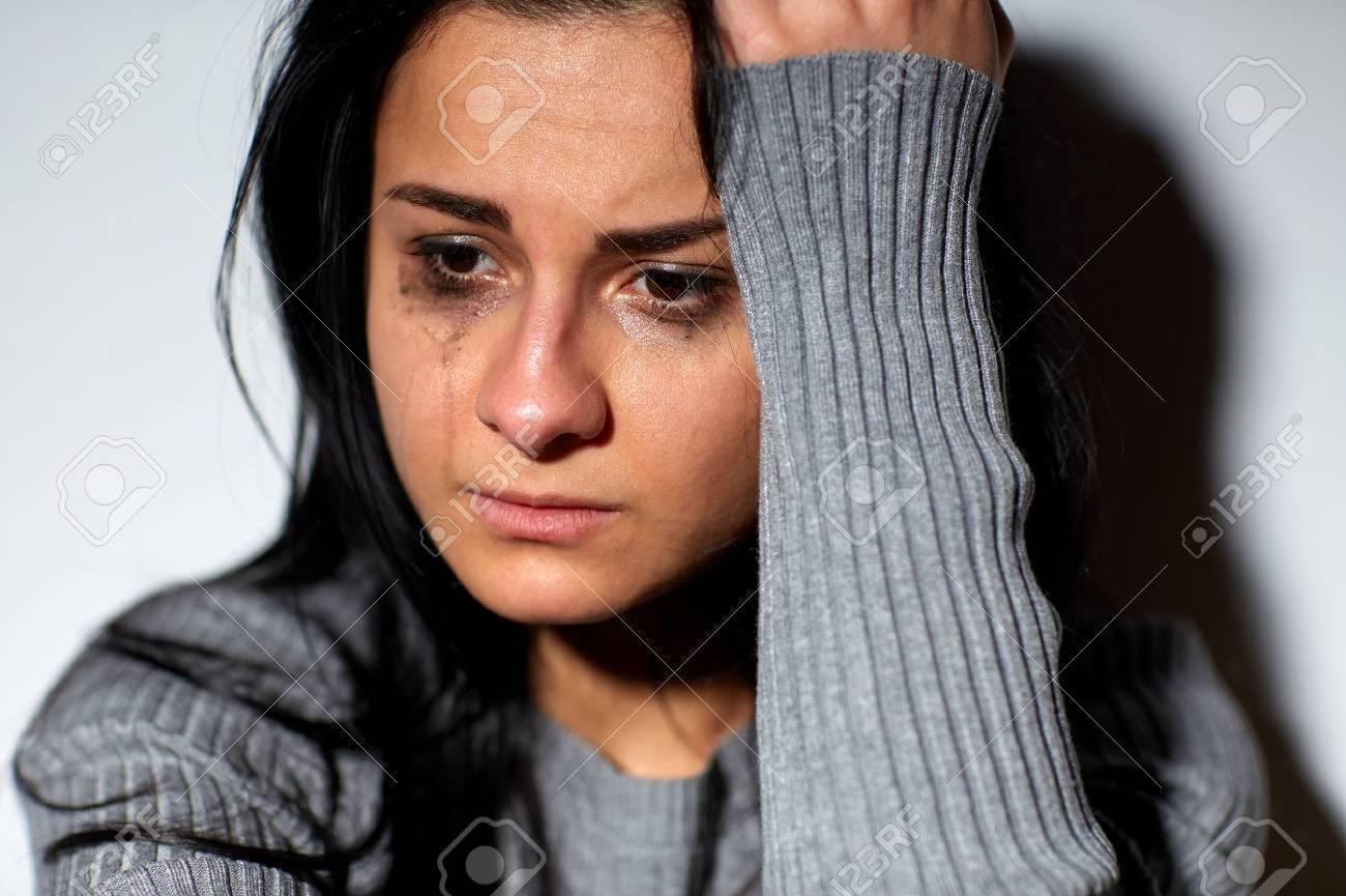 Close Up Of Unhappy Crying Woman Stock Photo Picture And Royalty