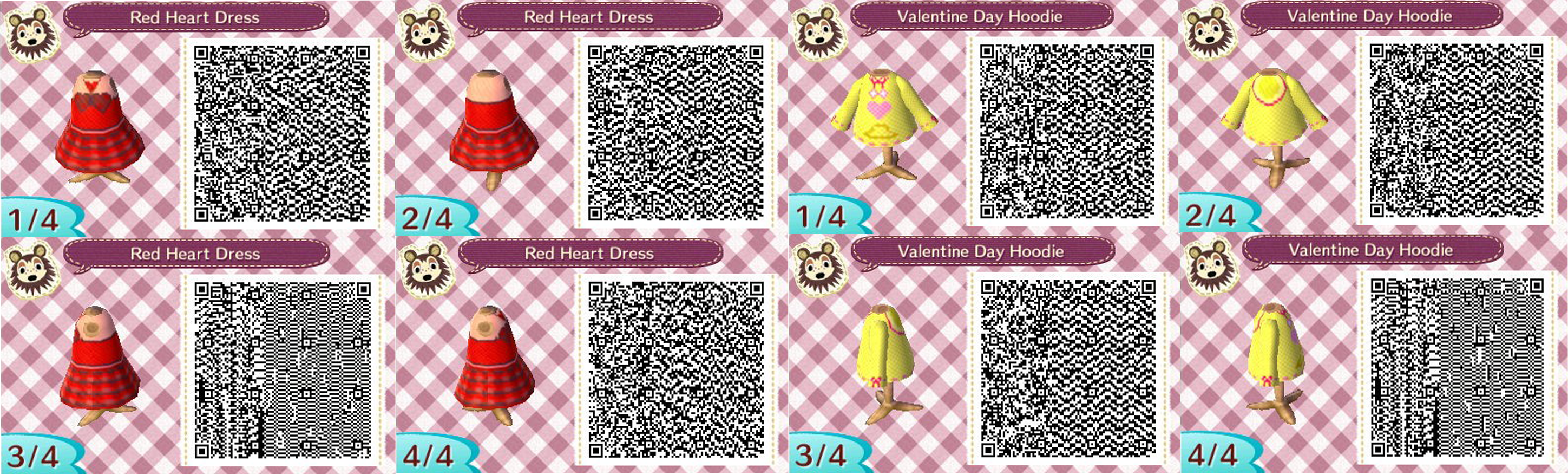Acnl Valentine S Day Outfits By Qr Codez