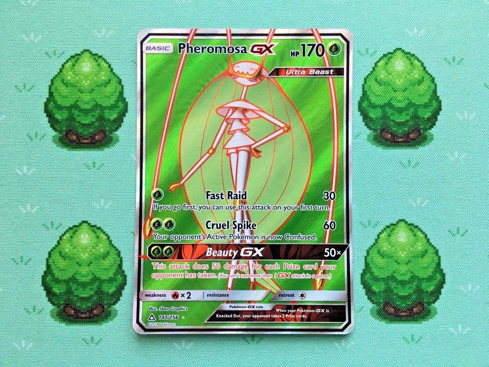 Pheromosa Trading Card With Video Game Wallpaper