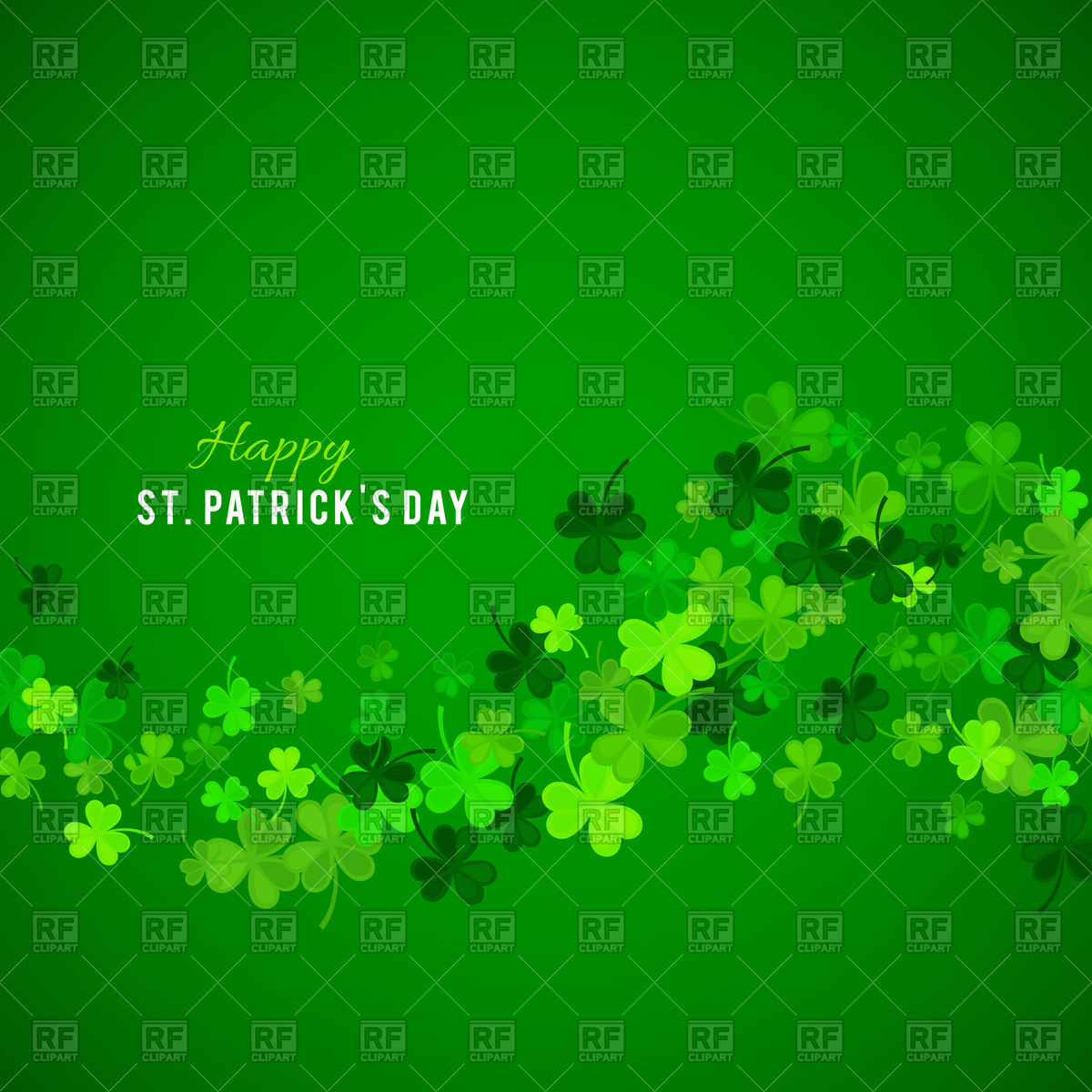 St Patrick S Day Background With Clovers Vector Image