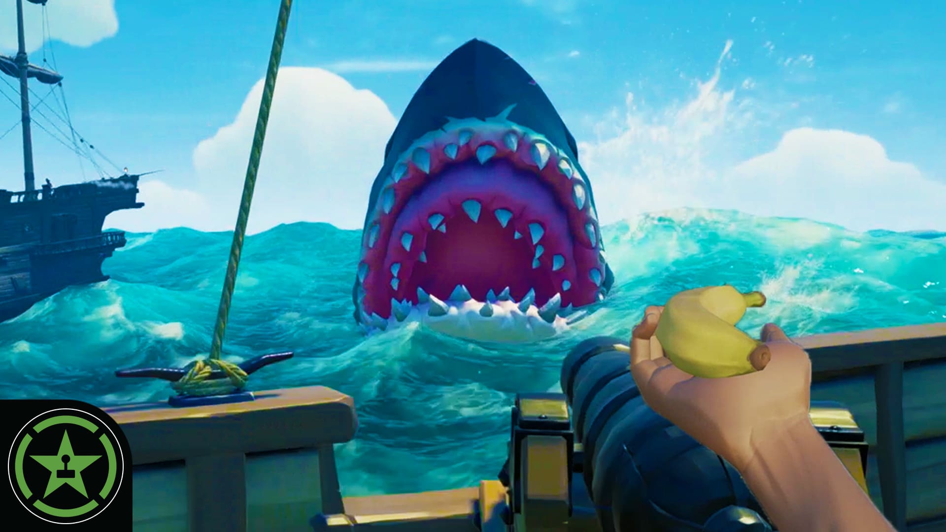 Fighting The Megalodon Sea Of Thieves Hungering Deep