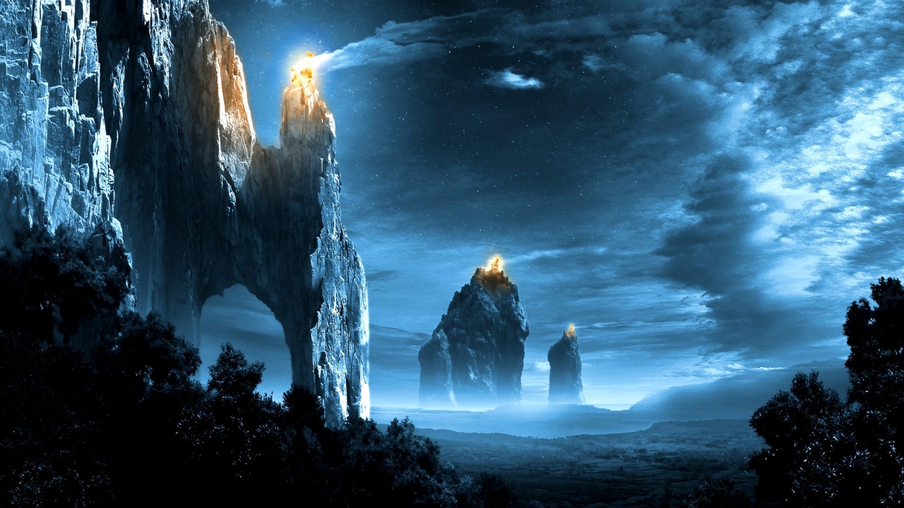 Fantasy Dark Night Mountains X
