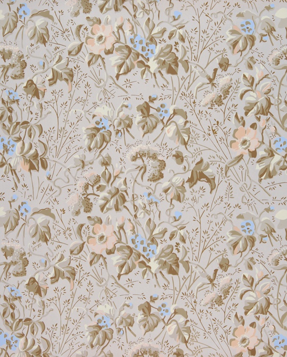 Leafy Floral 1880s Wallpaper From Carson Co In Shades Of Green It