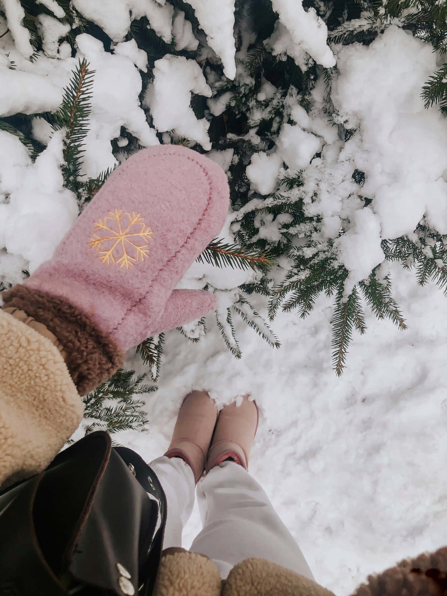 Winter Gloves Cozy Aesthetic Photography Wallpaper
