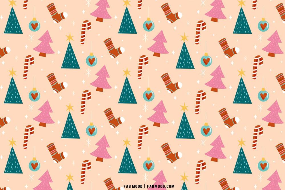 Christmas Aesthetic Wallpaper Pink Background For Laptop