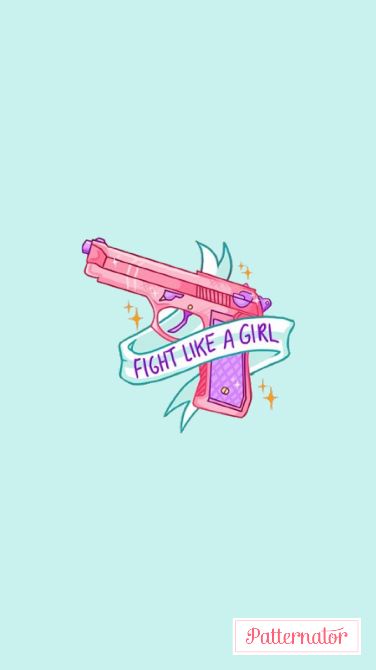 Wallpaper Fight Like A Girl Pink