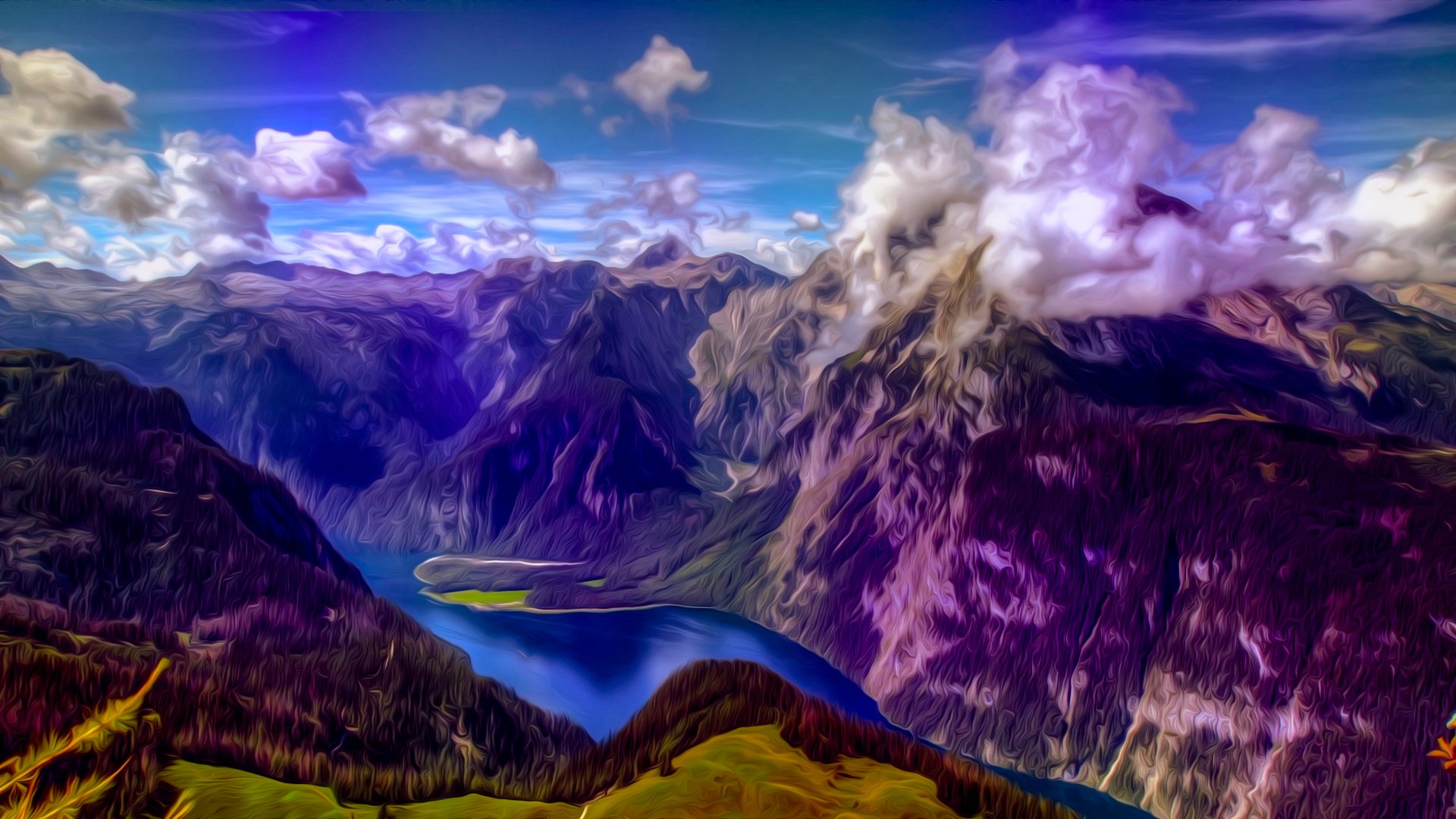 Mountains Landscape Nature Mountain Psychedelic Wallpaper
