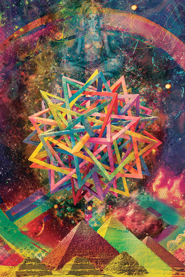 Abstract Psychedelic Art Parallax HD iPhone iPad Wallpaper