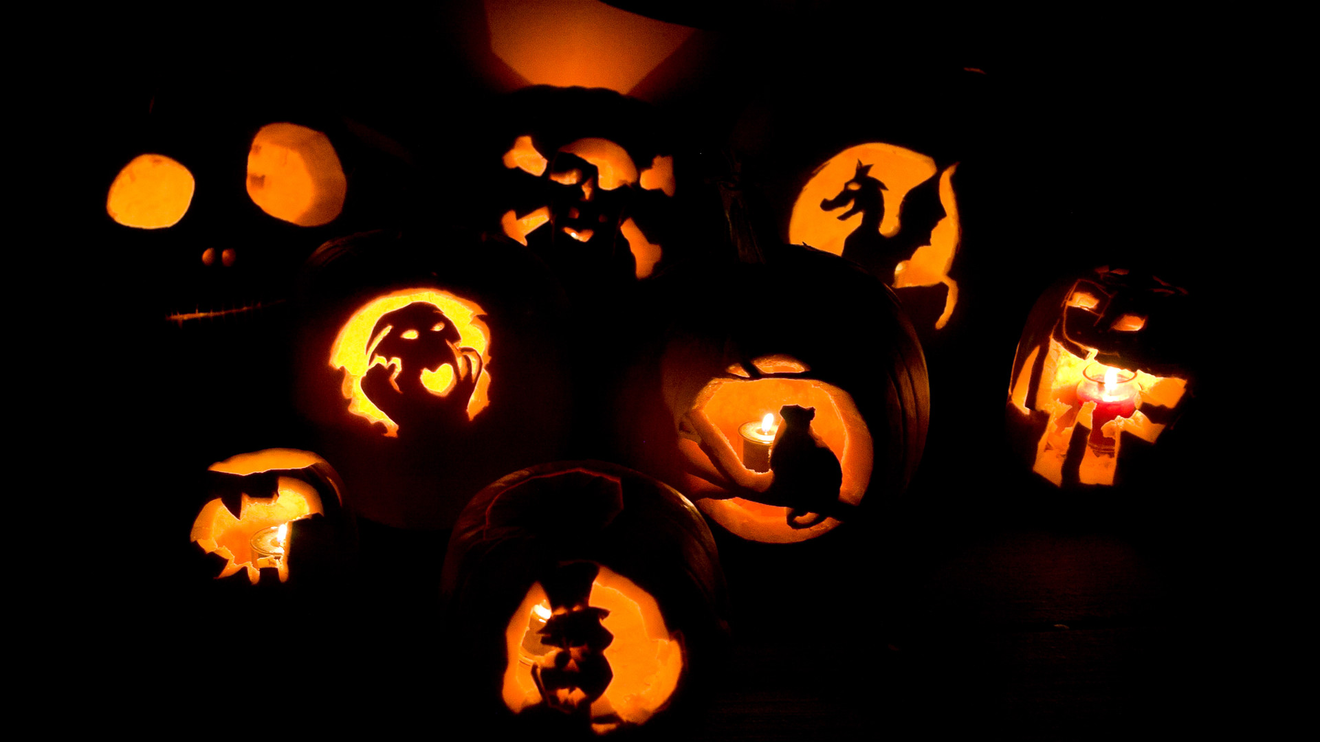 Ghosts And Halloween Pumpkins Scary HD Wallpaper