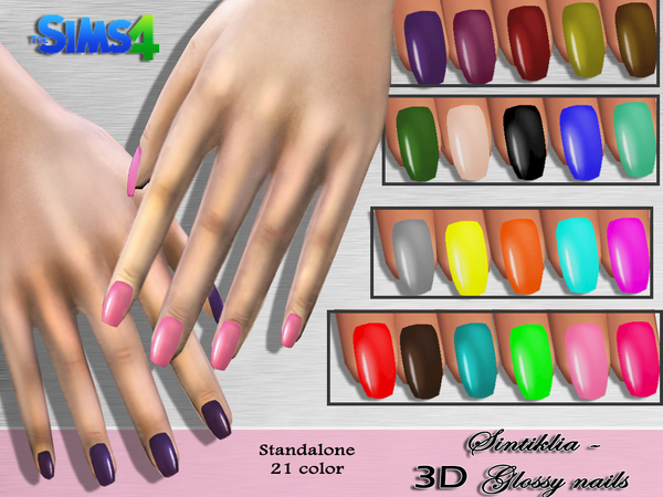 The Sims Custom Content Glossy Nails Munity