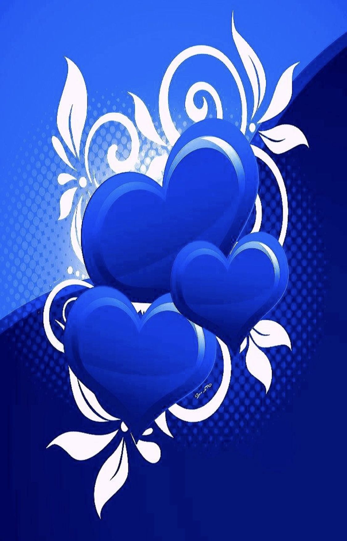 Blue Hearts Wallpaper On