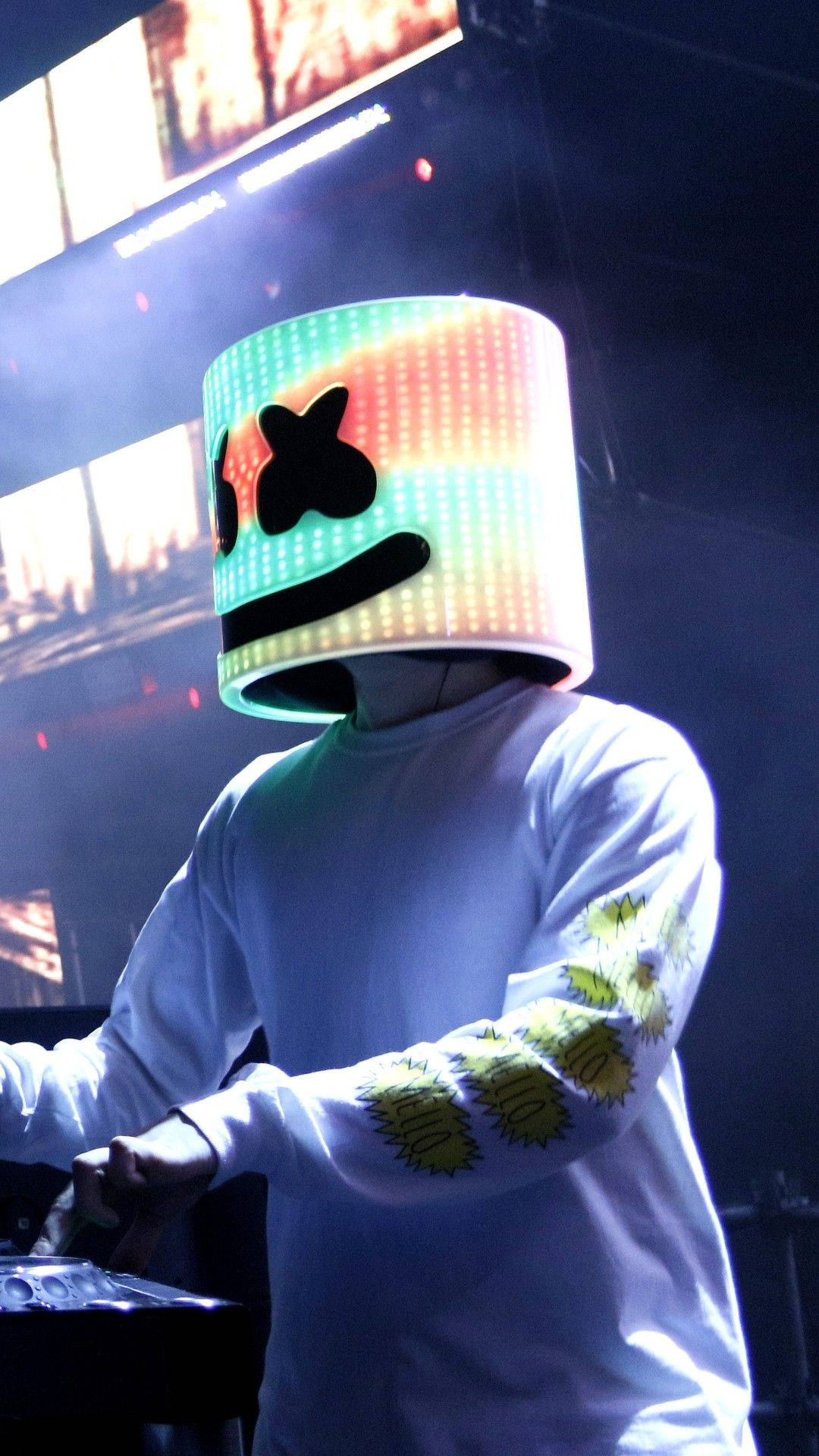 Concert Scene Pastel Helmet Marshmello HD iPhone Wallpaper