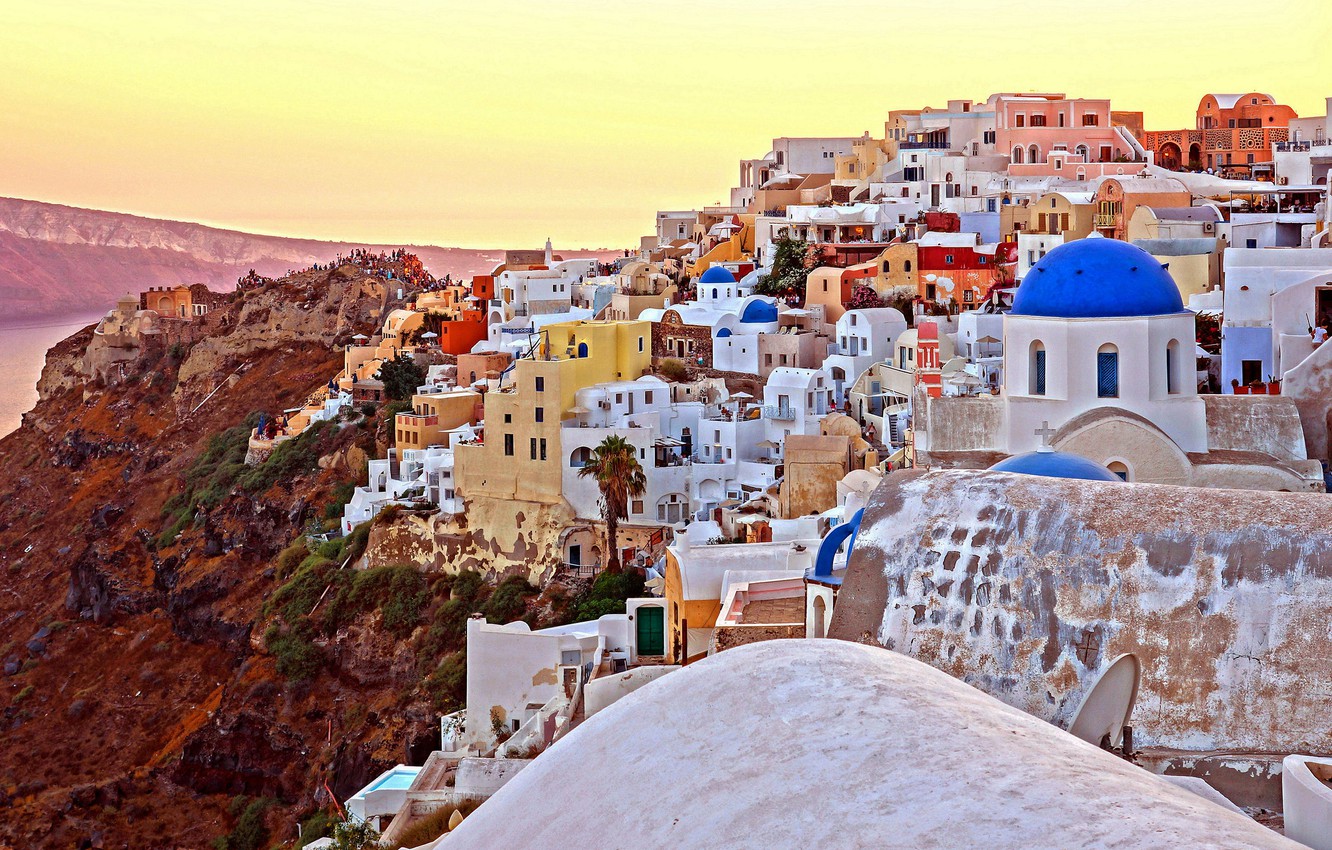 Wallpaper Building Home Santorini Greece Church