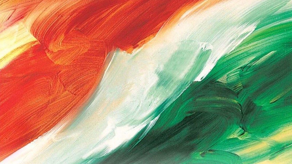 Wallpaper Of Artistic Indian Flag With 3d Painting