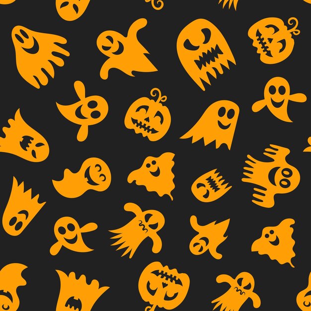 Spooky Seamless Background Vectors Illustrations Wallpaper