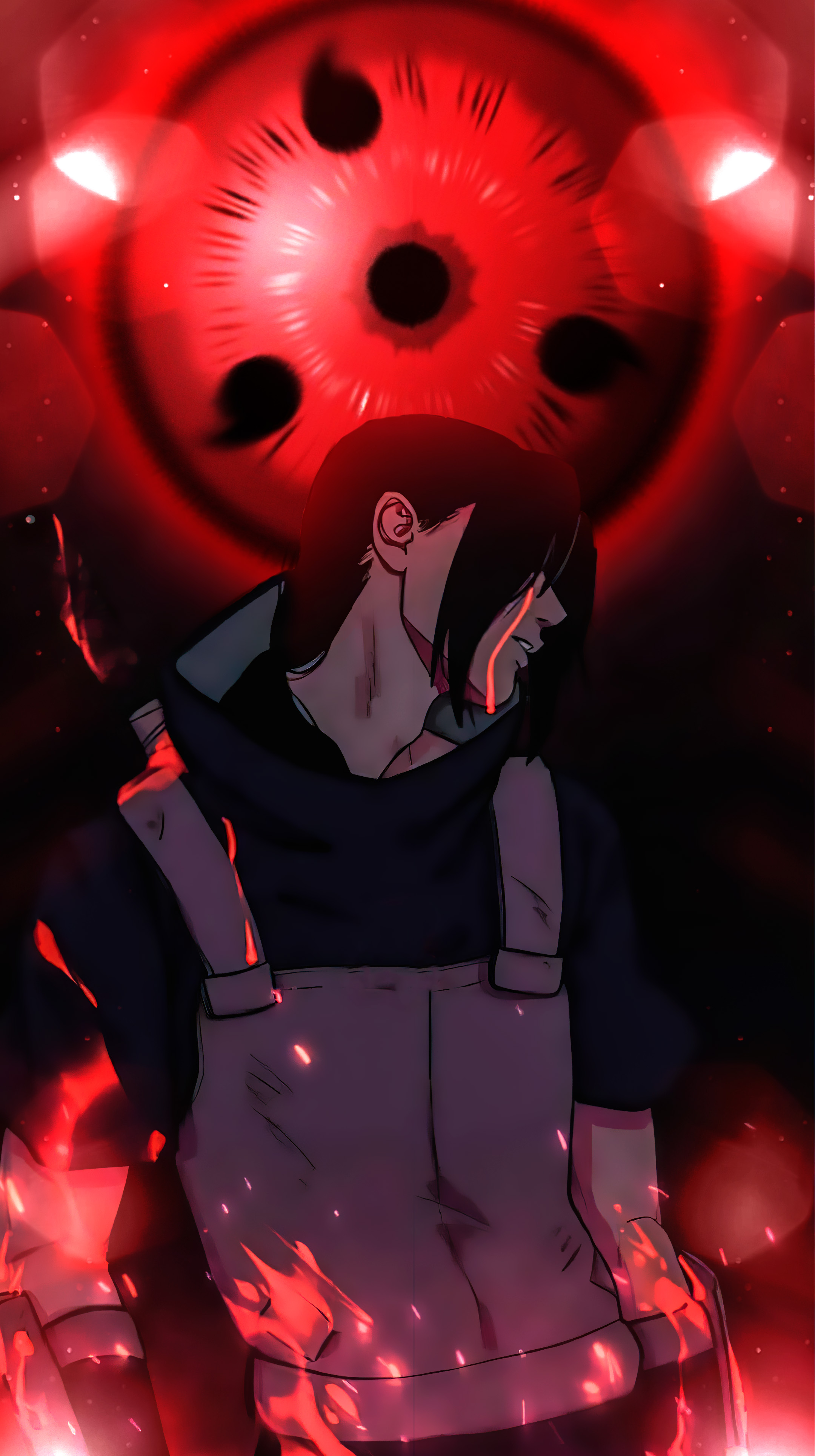 Itachi Uchiha Akatsuki 4K vermelho sakura Wallpaper Estação SyanArt