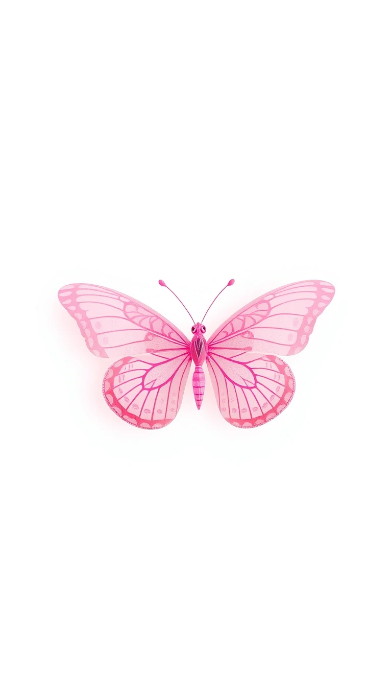 Wallpaper Butterfly Pink Background White