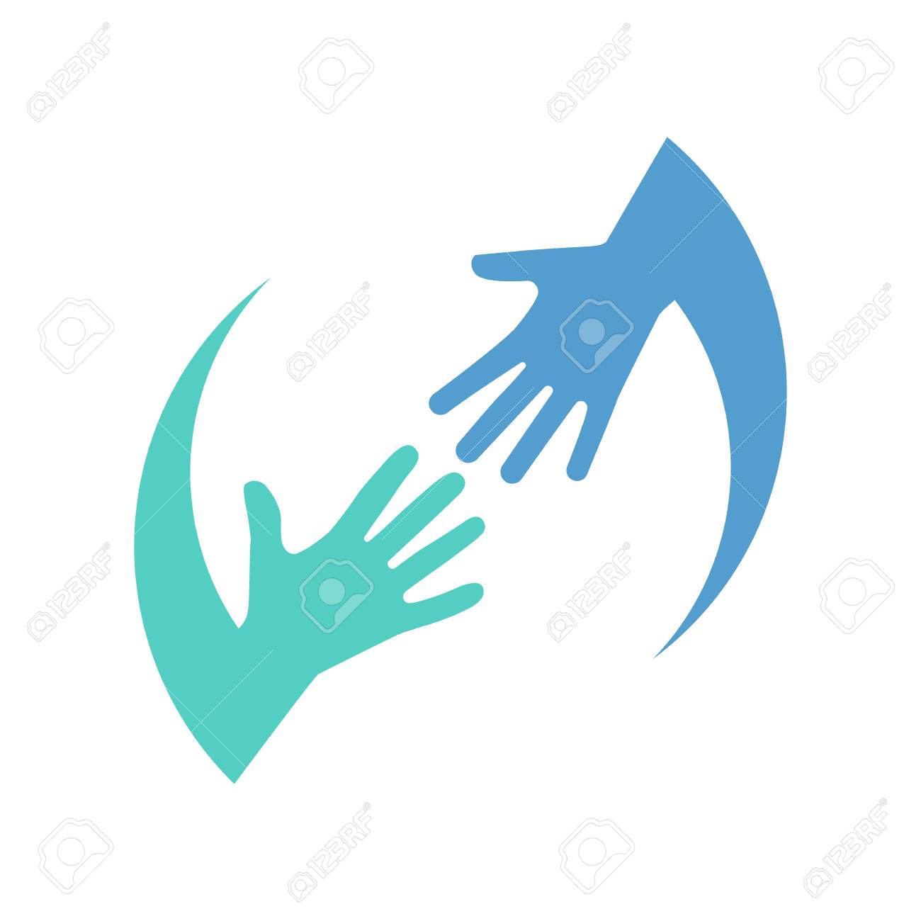 Helping Logo Hands Color Icon Isolated On White Background