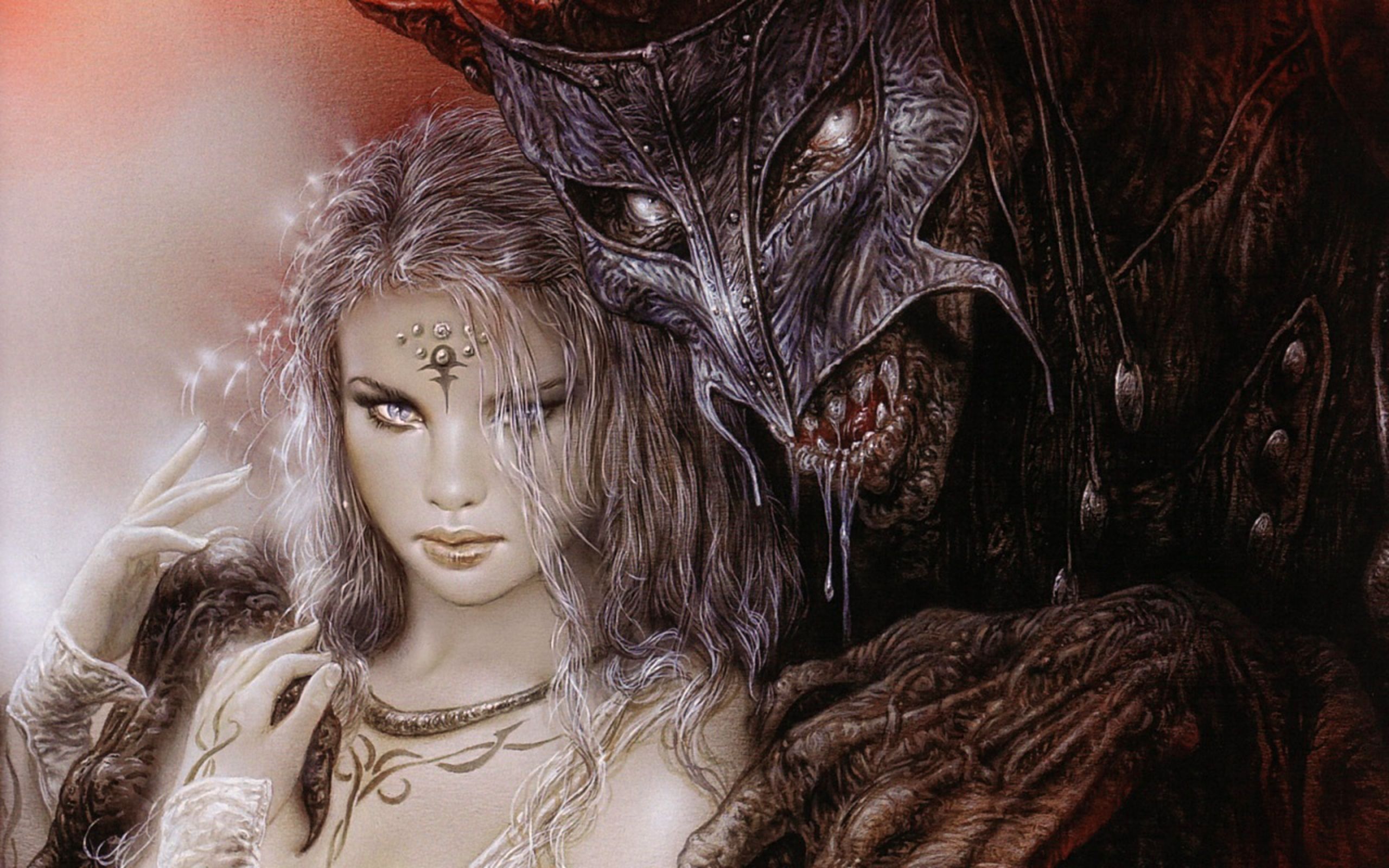 Luis Royo Fantasy Dark Horror Demon Women Art Mask Monster Gothic