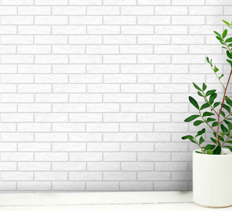 White Brick Pattern Effect Wallpaper Tenstickers