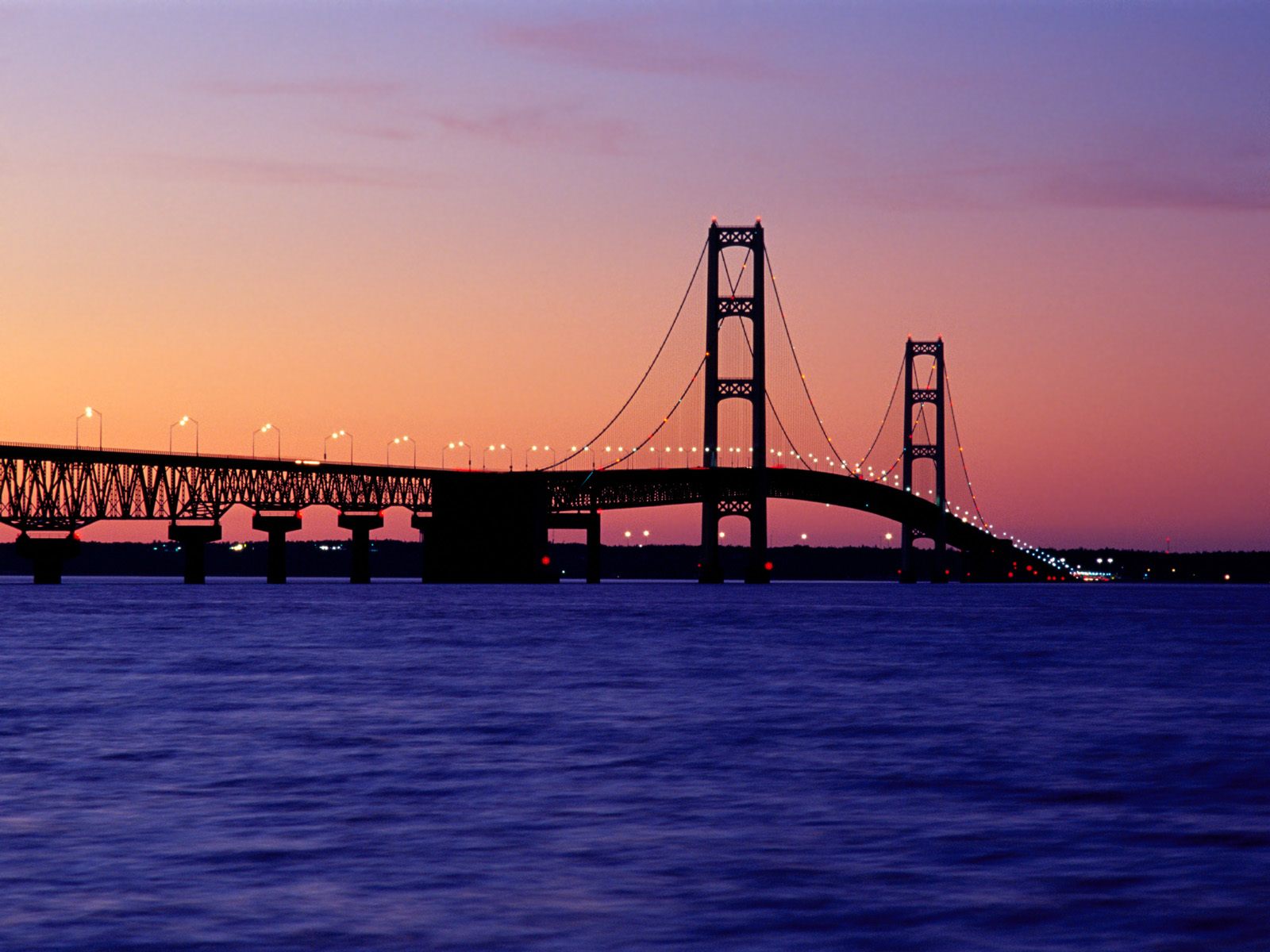 Pure Michigan   the Mackinac Bridge at sunset   Imgur 1600x1200