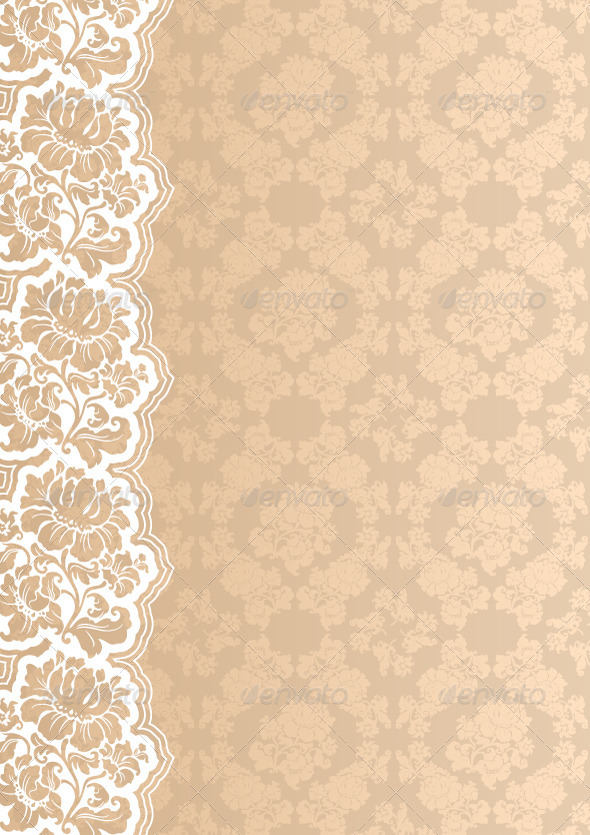Flower Background With Lace Background Decorative
