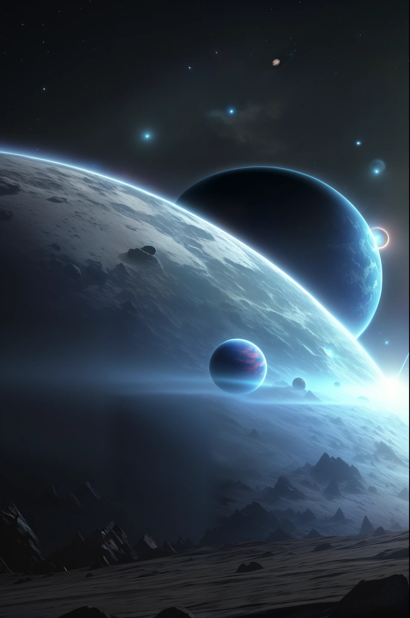 A Of Planet With Few Planets In The Background Wallpaper