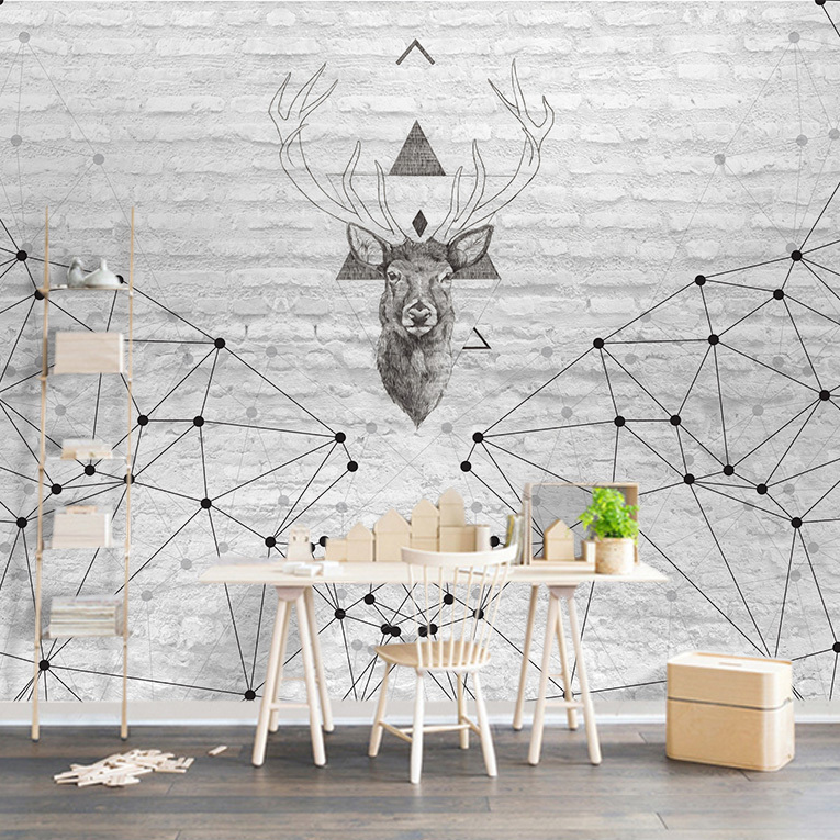 Modern Style Beautiful Geometric Design Reindeer Wallpaper Buy