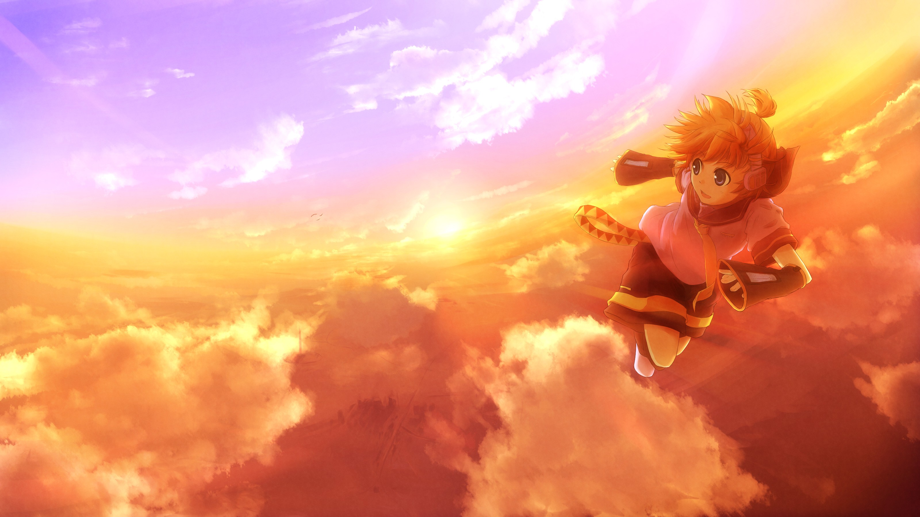 Clouds Vocaloid Kagamine Len Anime Skyscapes Wallpaper Background