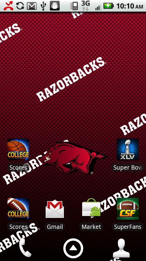 Arkansas Razorbacks Live Wallpaper With Animated 3d Logo Background