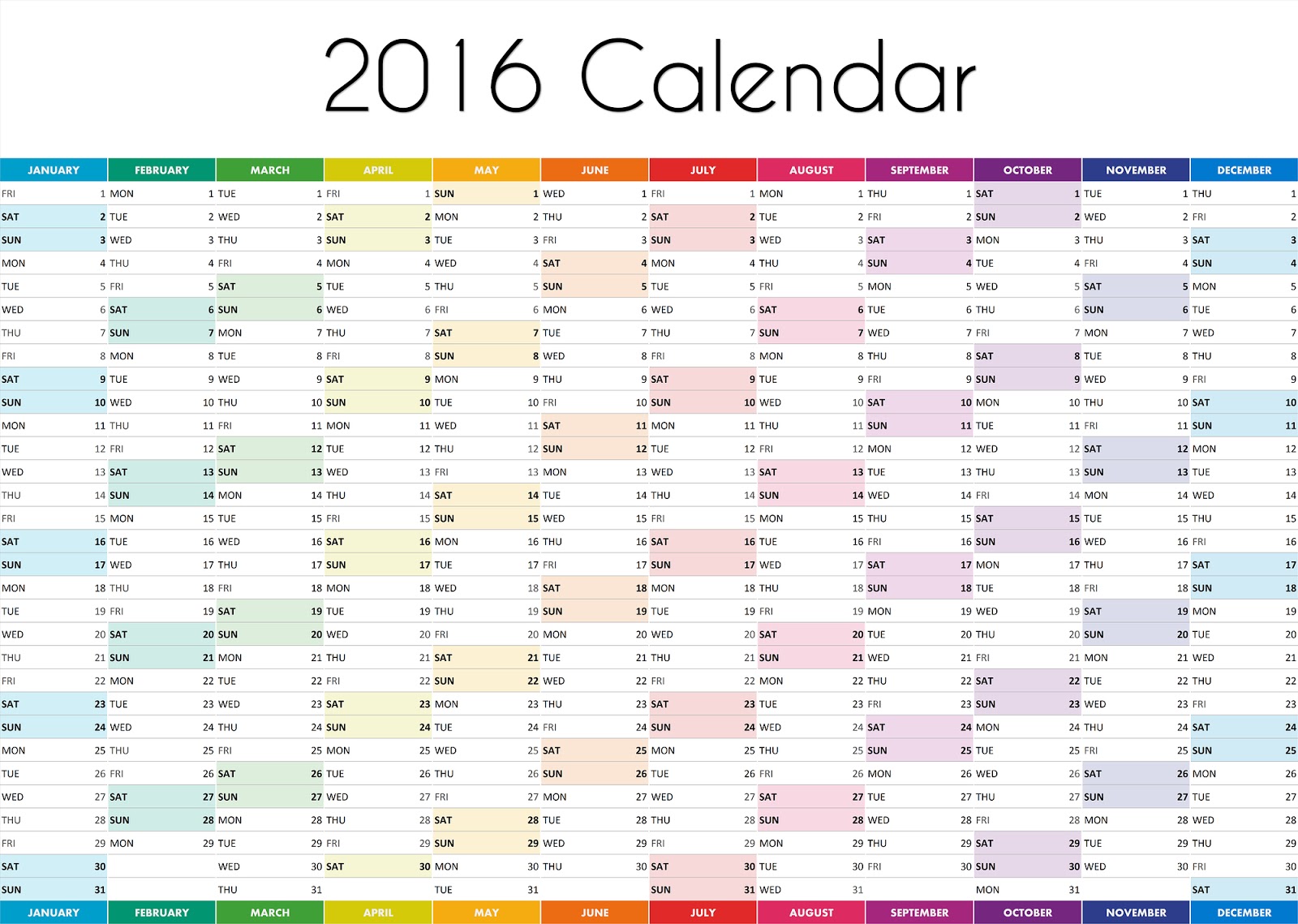 Free Desktop Calendar 2016 New Year Calendar for Desktop