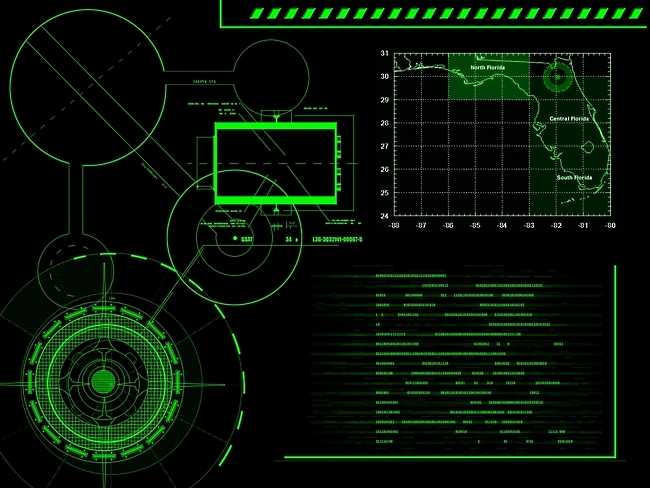 Hackerish High Tech Military Style Computer Screen[Wallpaper