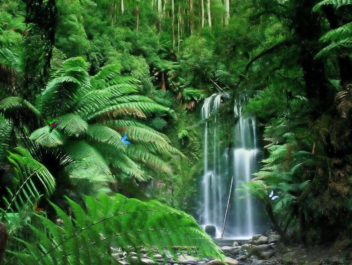 Wonderful Tropical Waterfall Dream Screensaver 1190x895