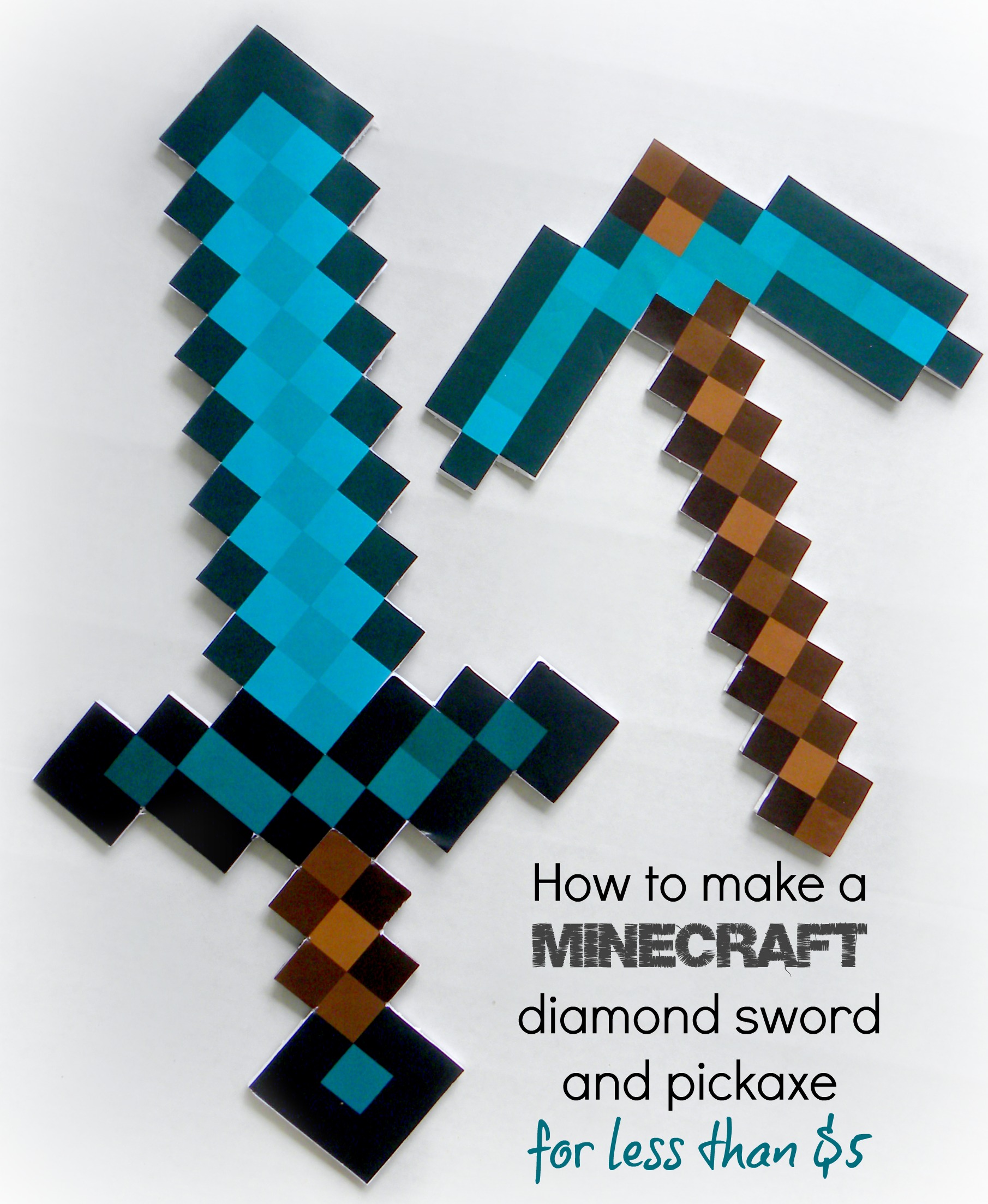 How To Make A Minecraft Diamond Sword And Pickaxe