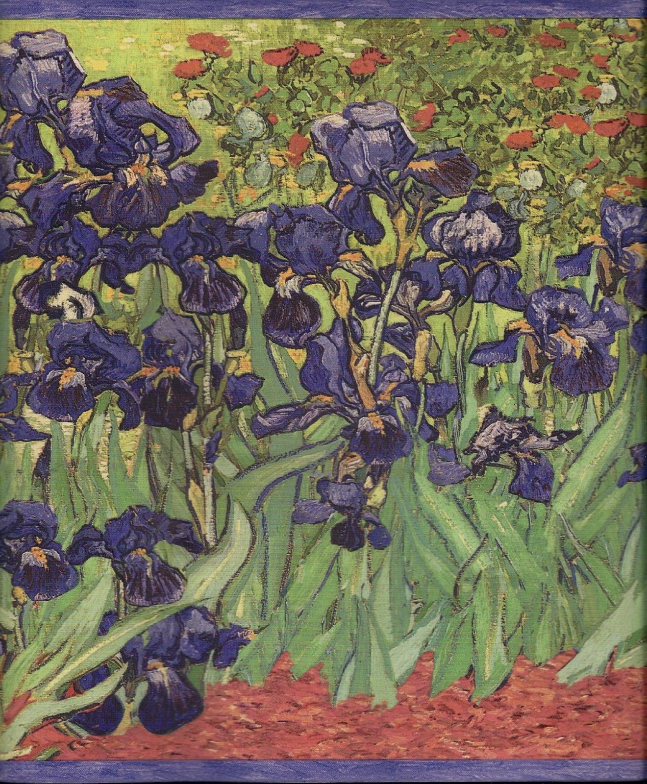 Van Gogh S Purple Irises Wallpaper Border
