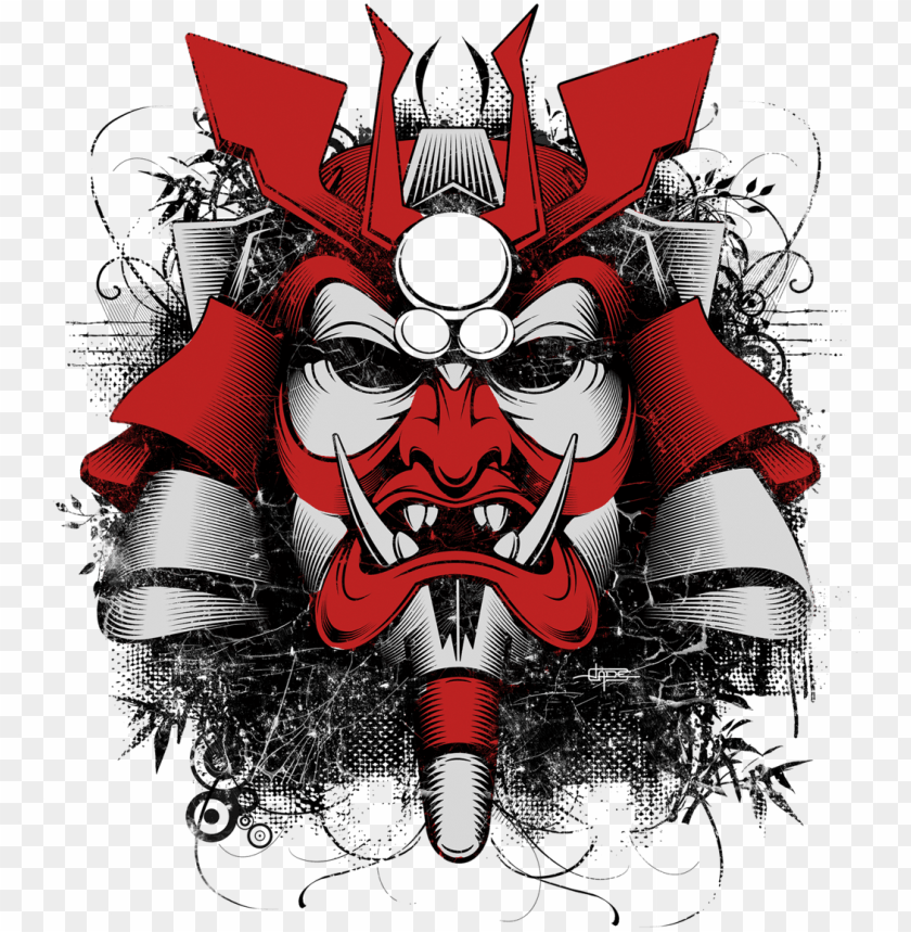 Oni Mask Wallpaper Japanese Art Samurai Png Image With