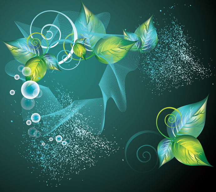 Abstract Green Swirl Floral Vector Background Bing Gallery