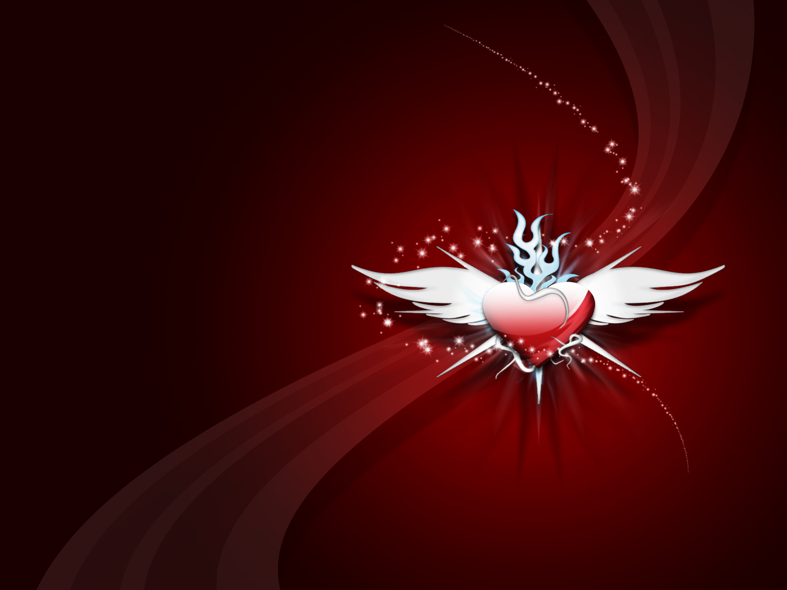 Heart With Wings Wallpaper Stock Photos