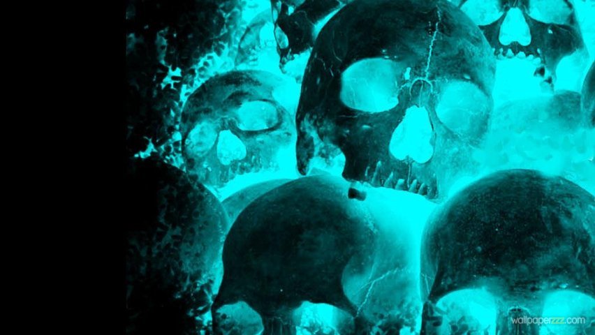 Fire Blue Skull Wallpaper