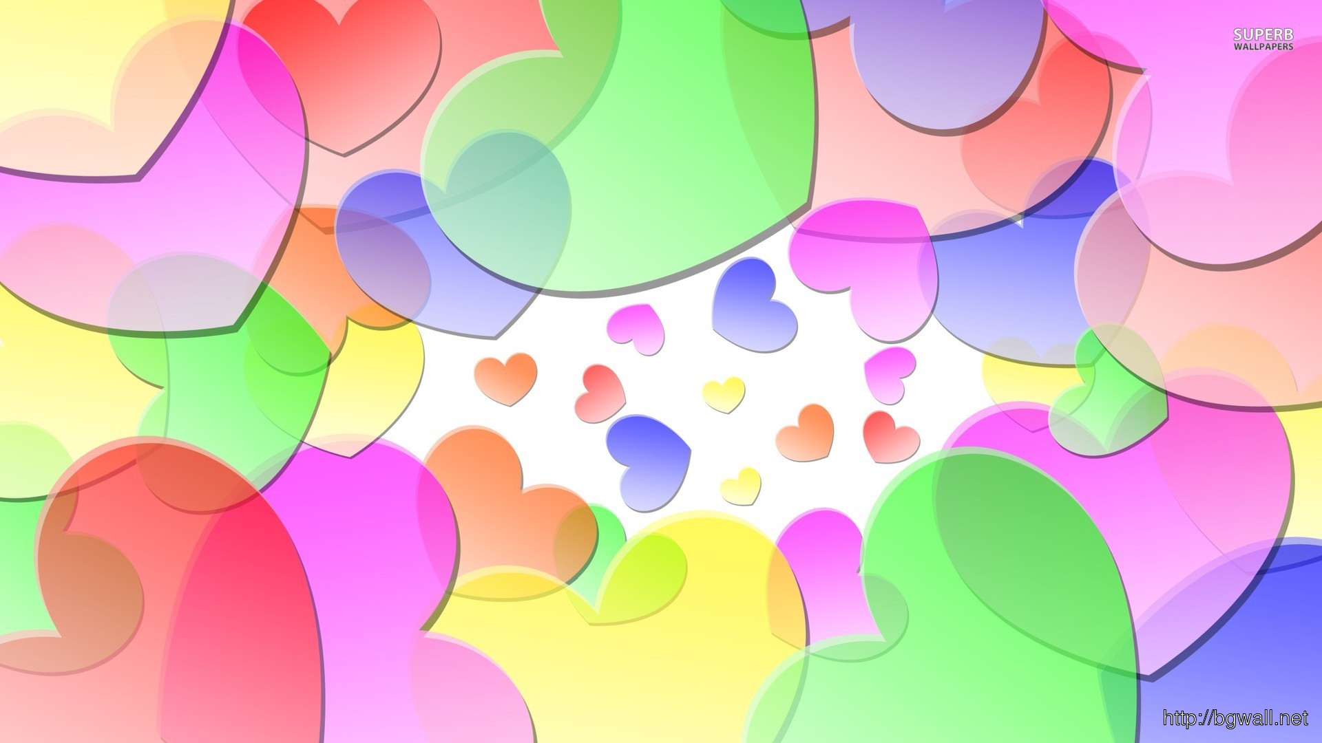 Colorful Hearts Wallpaper Background HD