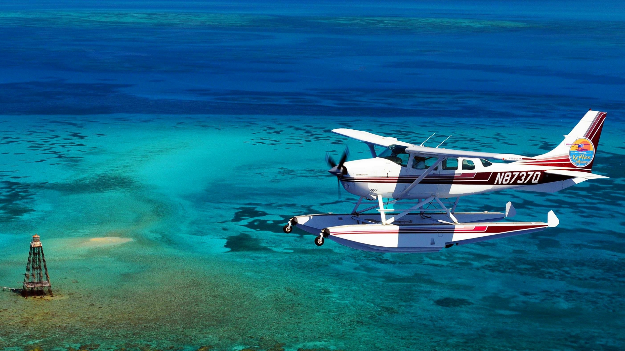 Wallpaper Aircraft Sea Key West Cessna