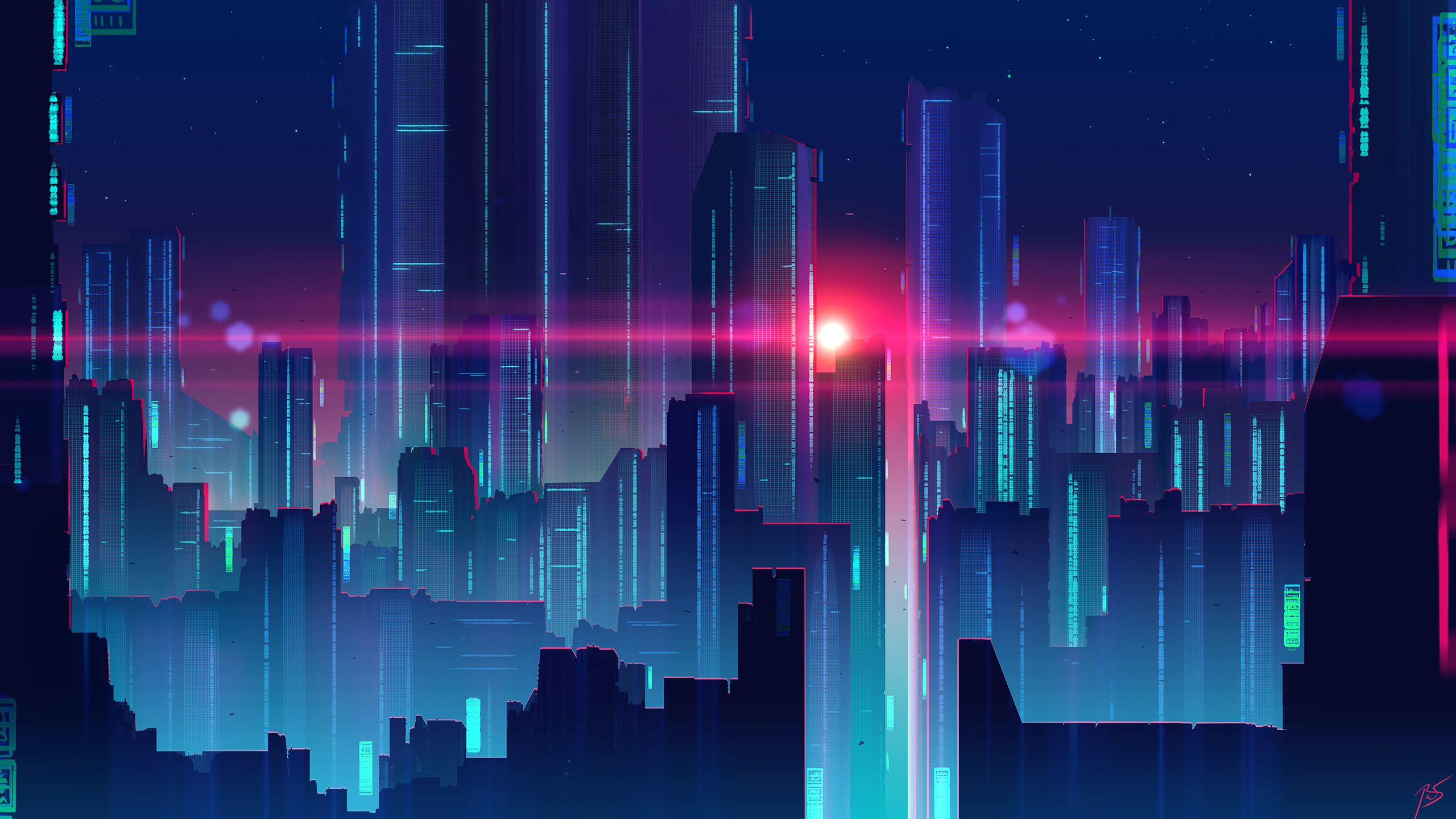 Neonglow City Art Wallpaper HD Artist 4k Image