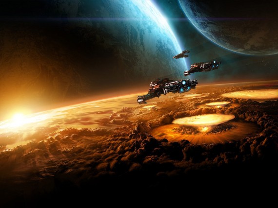 Send To Mobile Phone Sun Rise Science Fiction Sci Fi Wallpaper