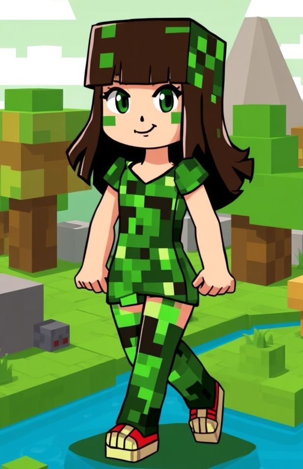 Minecraft Creeper Girl Wallpaper