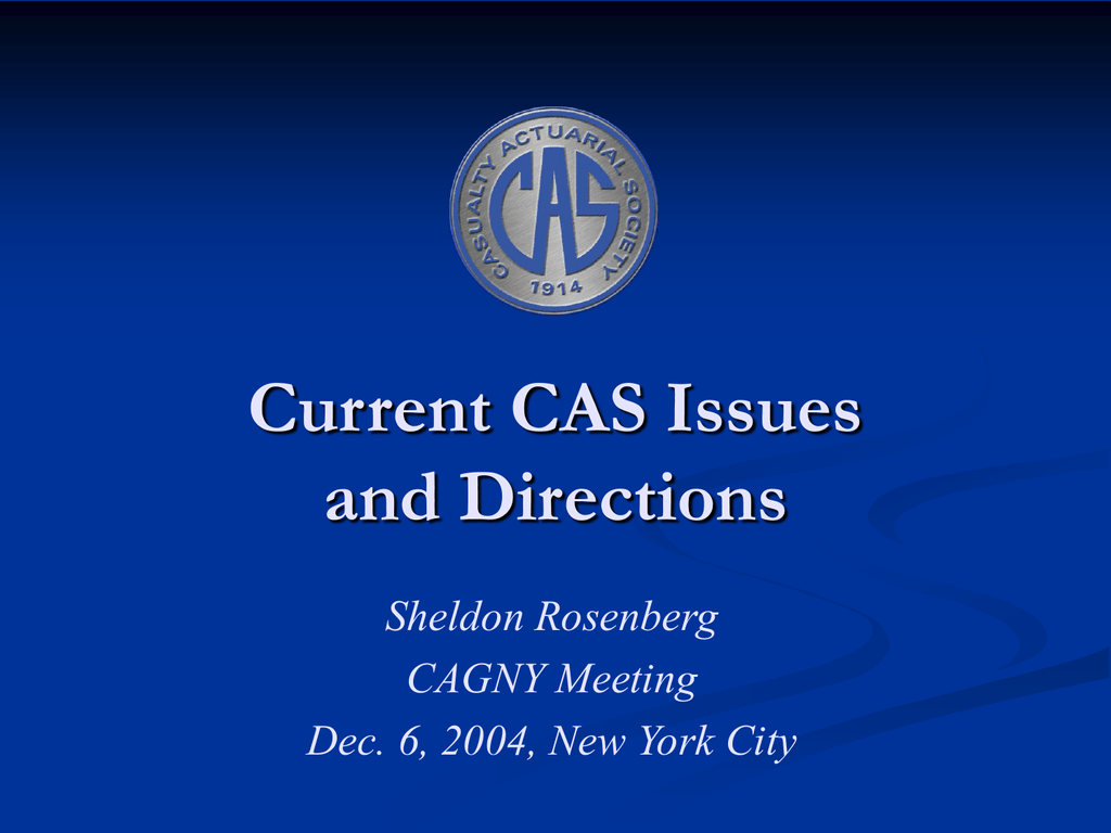 Current Cas Issues And Directions Sheldon Rosenberg Cagny Meeting