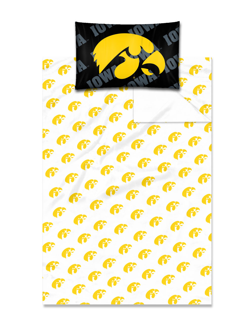 NCAA Iowa Hawkeyes Logo Twin Single Bed Sheet Set 1000x1355