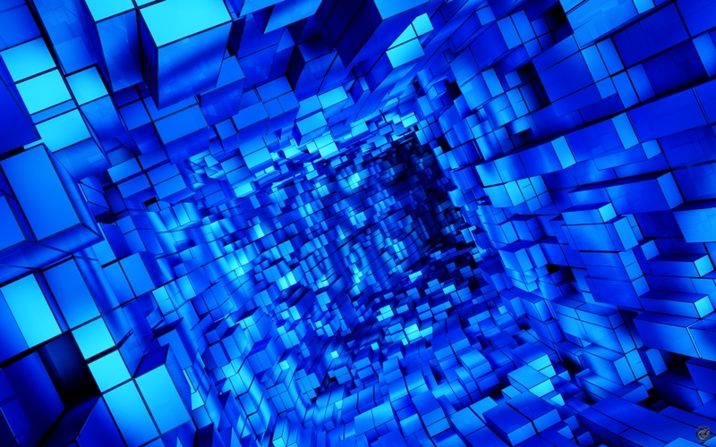 Blue Cube Wallpaper Desktop