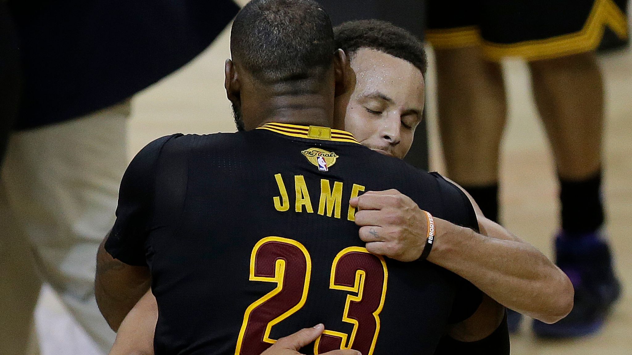 LeBron James and Stephen Curry Embrace After NBA Finals Game