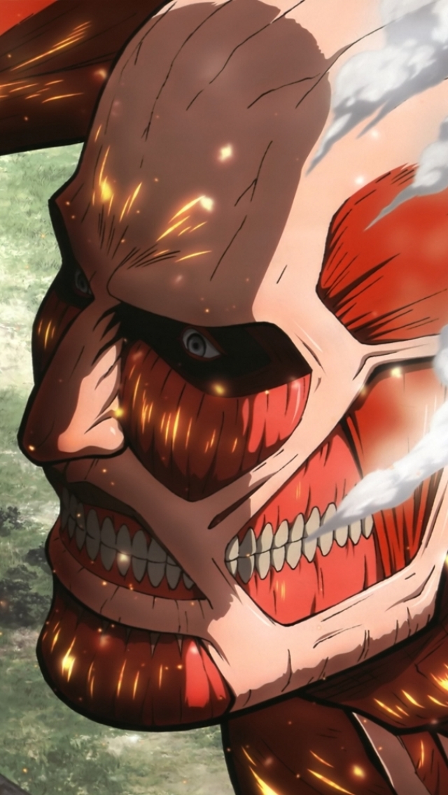 Attack On Titan Wallpapers Eren And Colossal Titan   640x1136
